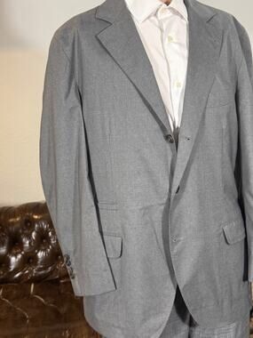 Brunello Cucinelli Gray Wool Silk Unstructured Blazer Jacket 52R Italy 42RUS